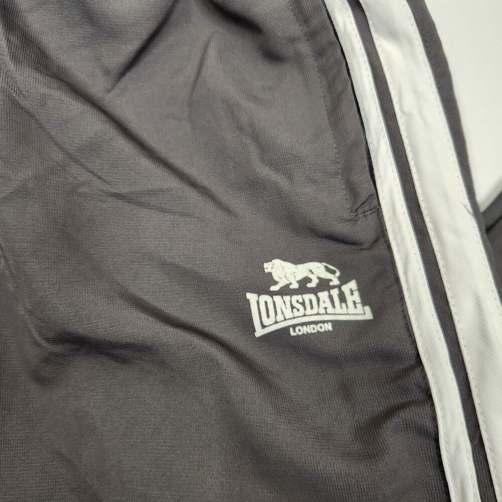 Lonsdale Mens Zip Pocket Drawstring Waistline Open Close Hem Track Pants L - Picture 4 of 9
